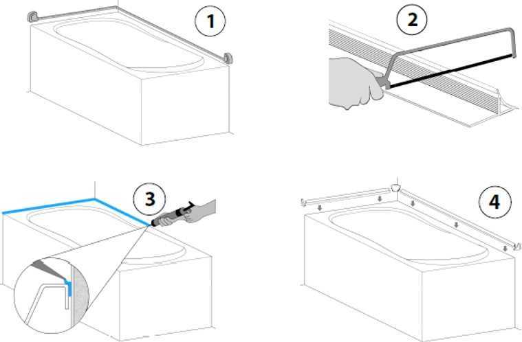 Крепим бордюр для ванны керамический: обзор и виды - размеры - особенности монтажа: плюсы и минусы
