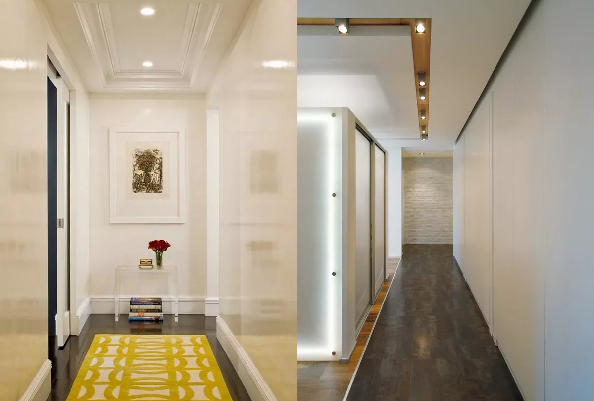 Современный потолок в коридоре 2020: виды и конструкции, цветовые решения, интересные идеи дизайна с фото