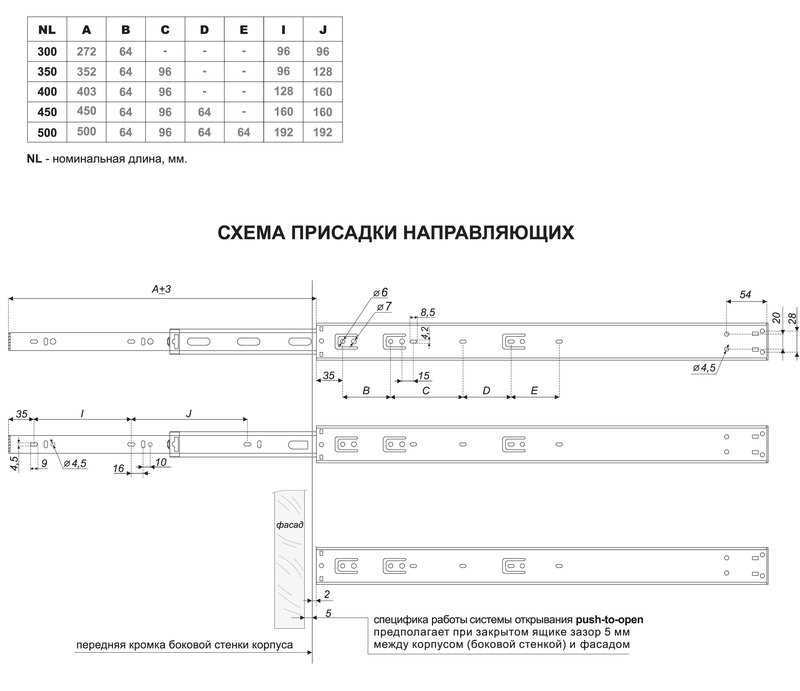 Установка телескопических (шариковых) направляющих на выдвижной ящик