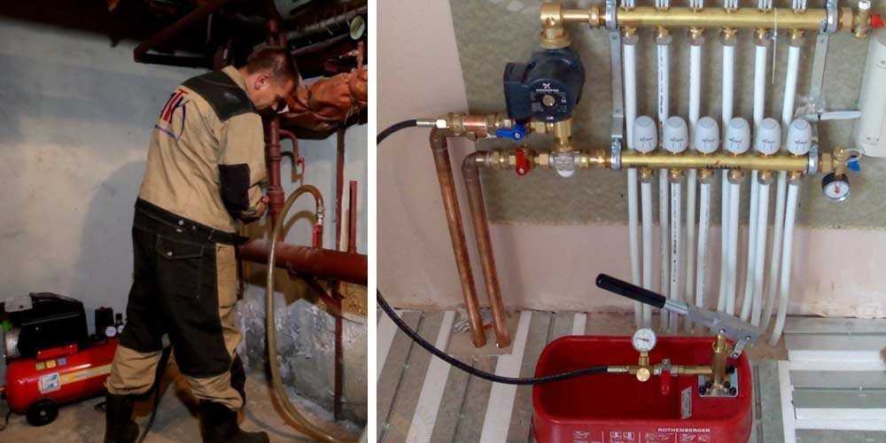Гидропневматическая промывка и опрессовка системы отопления: работа в 7 простых этапов