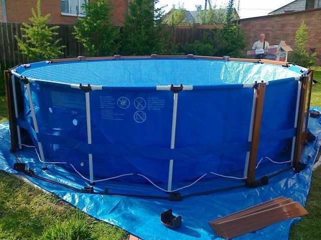 Как установить каркасный бассейн на даче — пошаговая инструкция