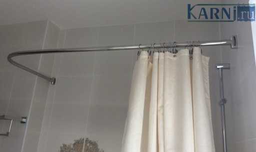 Оптимальная штанга для шторы в ванную комнату и угловая г-образная перекладина