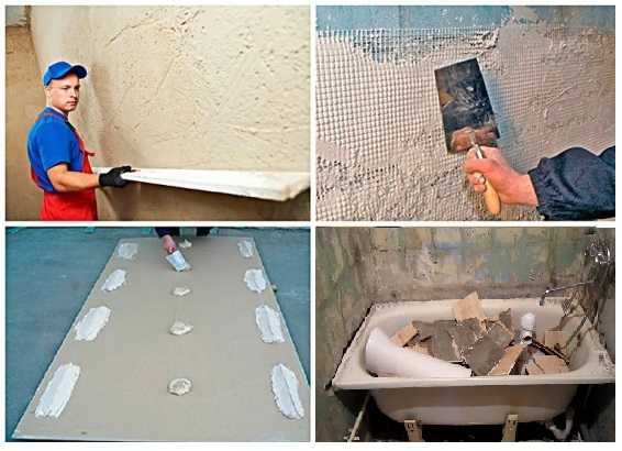 Выравнивание стен в ванной под плитку - обзор способов