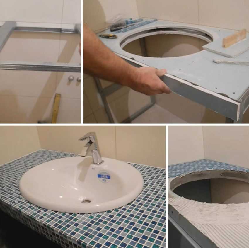 Как сделать столешницу из гипсокартона для ванной комнаты своими руками