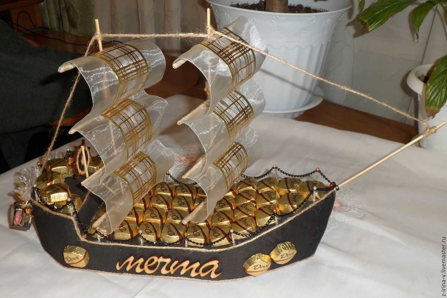Корабли из конфет своими руками с пошаговыми фото и видео