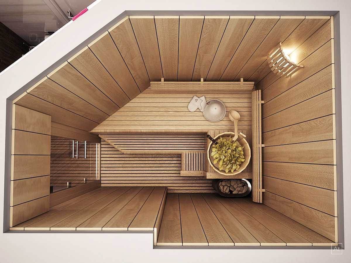Интерьер и дизайн домашней сауны в ванной комнате на фото