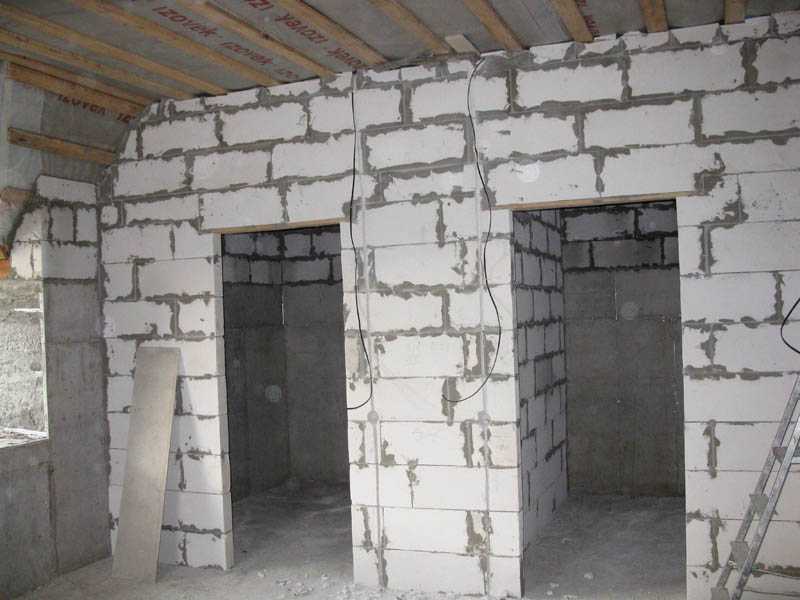 Перегородки из газобетона